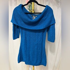 United States Sweaters Off-Shoulder Blue Sweater